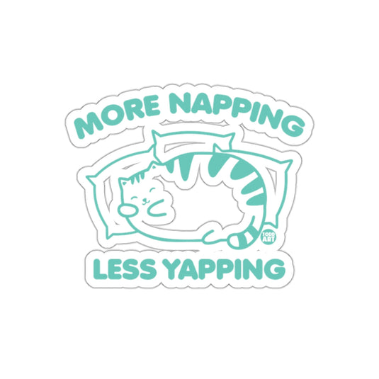 More Napping Less Yapping Funny Cat Sticker