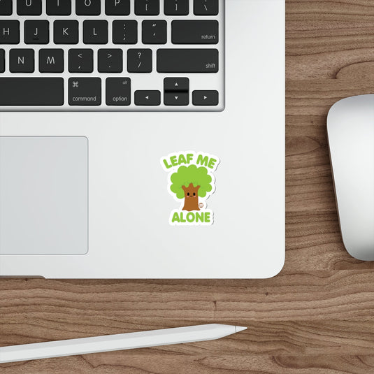 Leaf Me Alone Cute Tree Funny Pun Graphic sticker