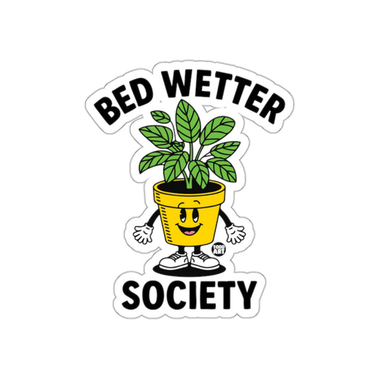 Bed Wetter Society Plant Pot Character Design sticker