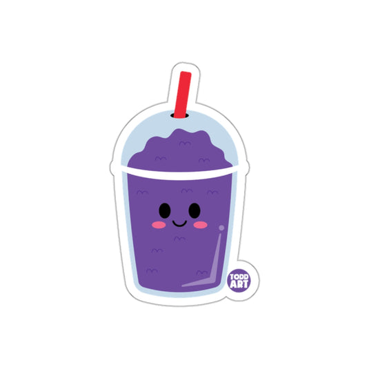 Cute Smiling Purple Drink Sticker with Red Straw
