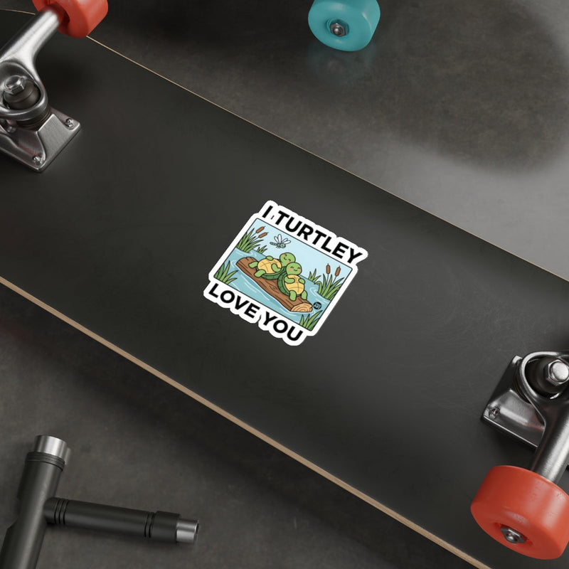Load image into Gallery viewer, I TURTLEY LOVE YOU Turtles Log Water Sticker 
