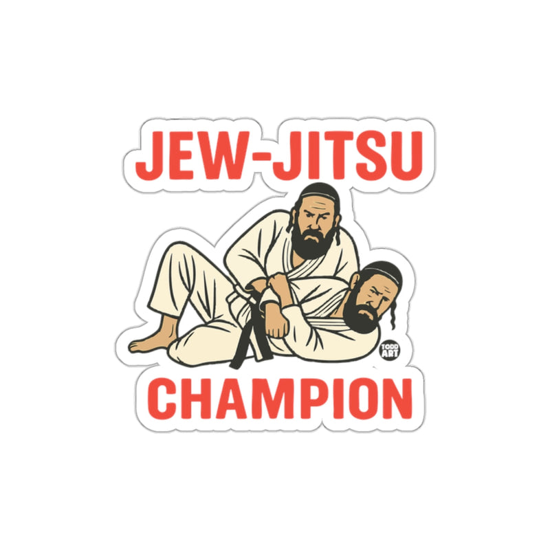 Load image into Gallery viewer, Jew-Jitsu Champion Sticker With Cartoon Design
