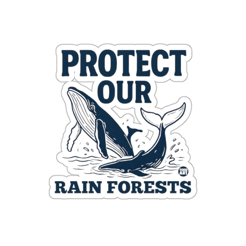 Load image into Gallery viewer, Protect Our Rain Forests Whale Design Sticker
