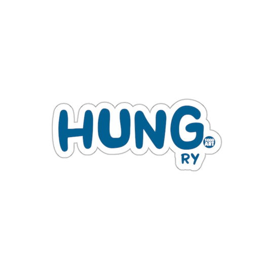 HUNGRY Blue Food Art Sticker Trendy Cool Design