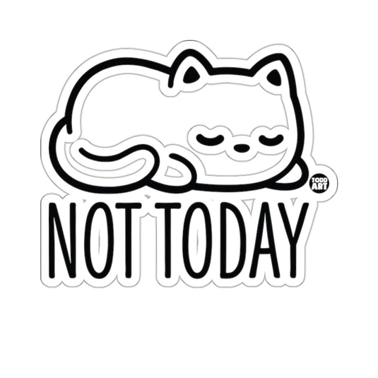 Sleeping Cat Not Today Funny Cute Napping 