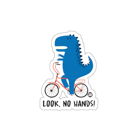 Dinosaur Riding Bicycle Look No Hands Sticker