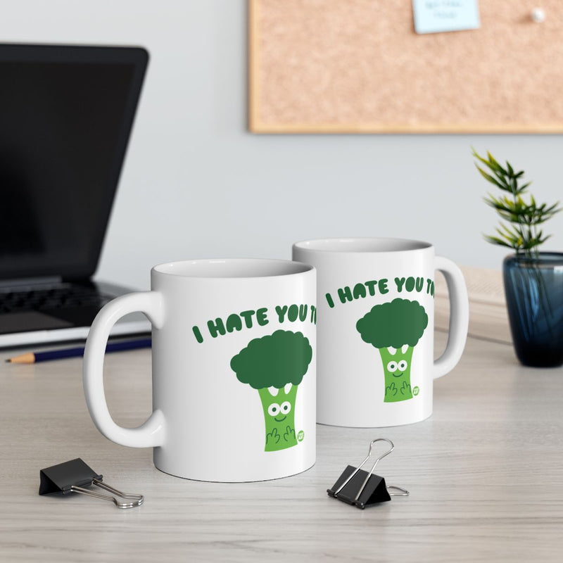 Load image into Gallery viewer, I Hate You Too Funny Broccoli White Mug Cup
