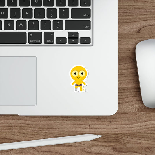Cute Yellow Cartoon Character Sticker for Laptops and Notebooks