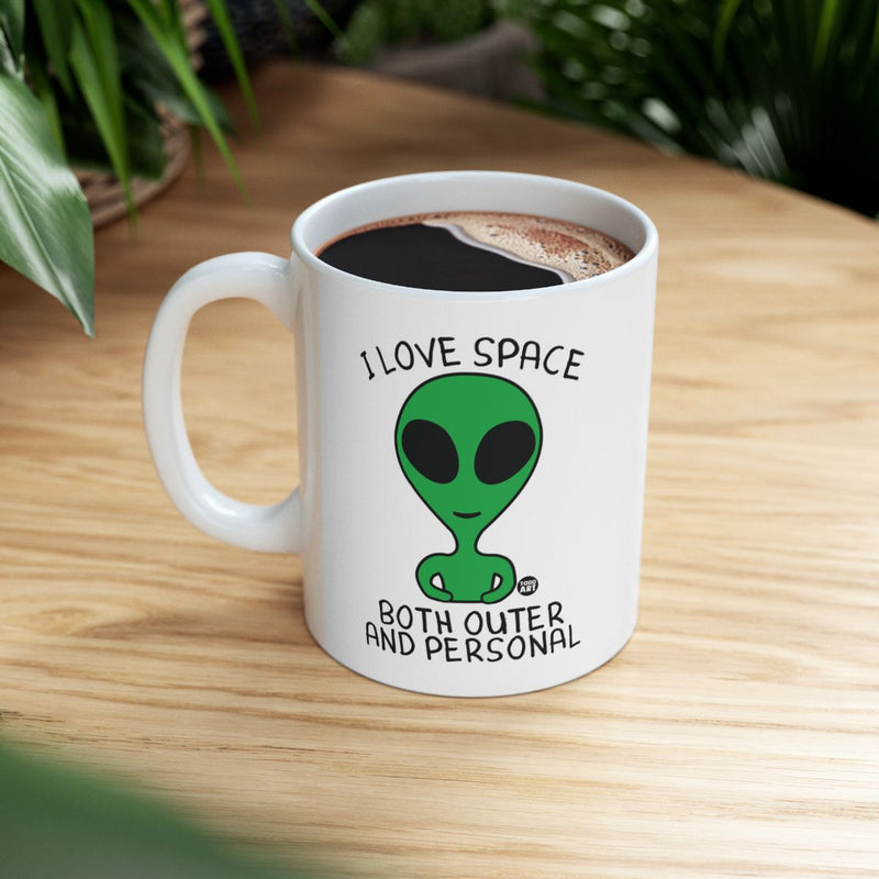 Load image into Gallery viewer, I Love Space Both Outer and Personal Alien Mug

