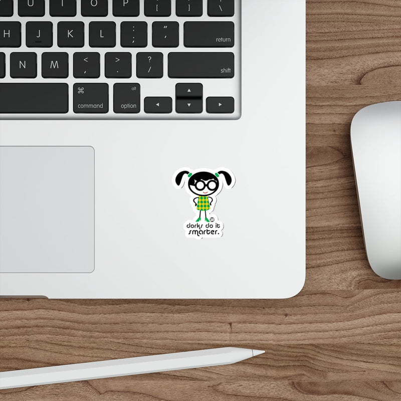 Load image into Gallery viewer, Dorky Do It Smarter Cute Girl Geek Sticker Decal
