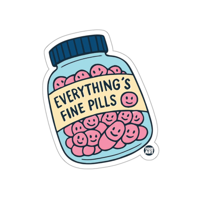 Load image into Gallery viewer, Everything's Fine Pills Smiling Faces Sticker product
