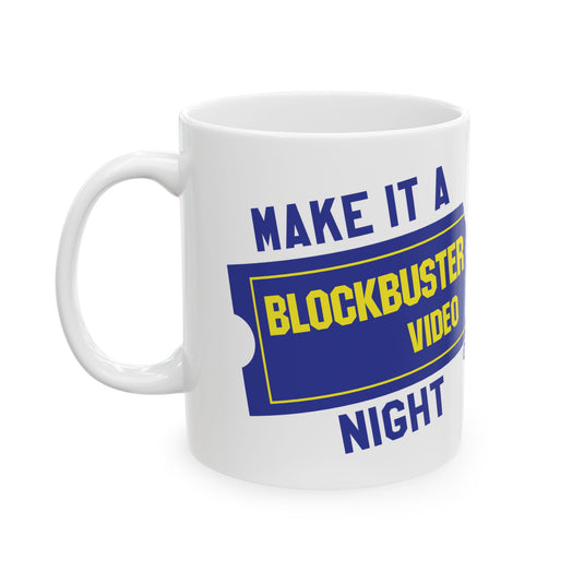 Blockbuster Night Coffee Mug, Retro Blockbuster Video Night Coffee Mug