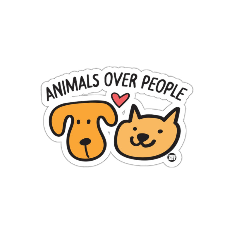 Load image into Gallery viewer, Animals Over People Cute Dog Cat Illustration Sticker
