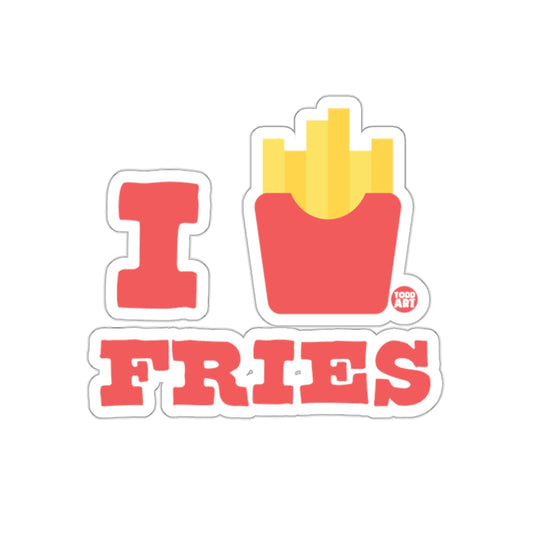 I Love Fries Typography Sticker Decal
