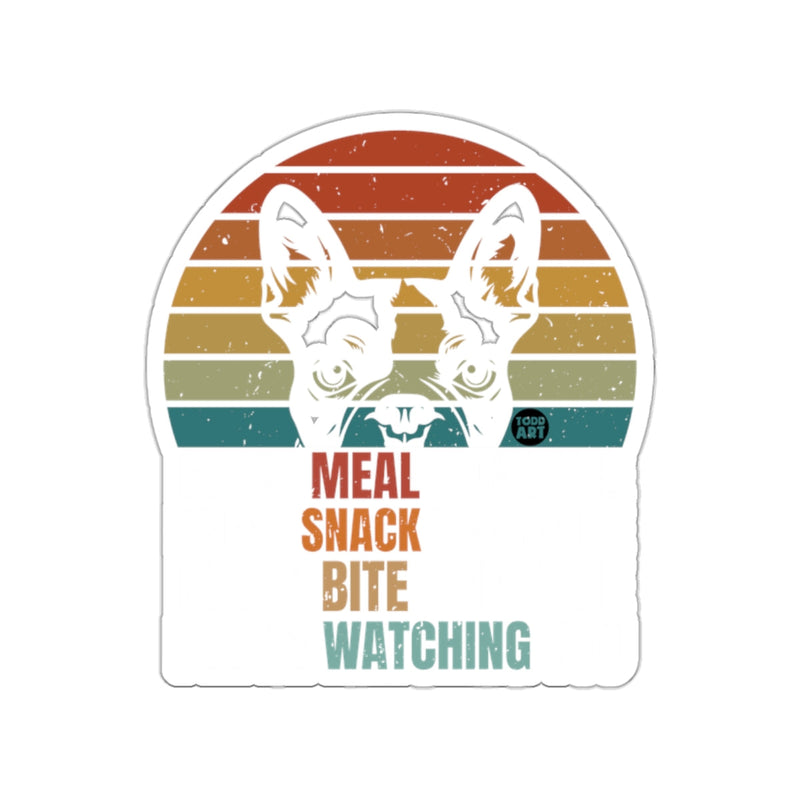 Load image into Gallery viewer, Meal Snack Bite Watching Dog Sticker Retro Design
