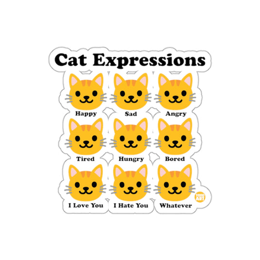 Cute Cat Faces Displaying Different Emotions sticker
