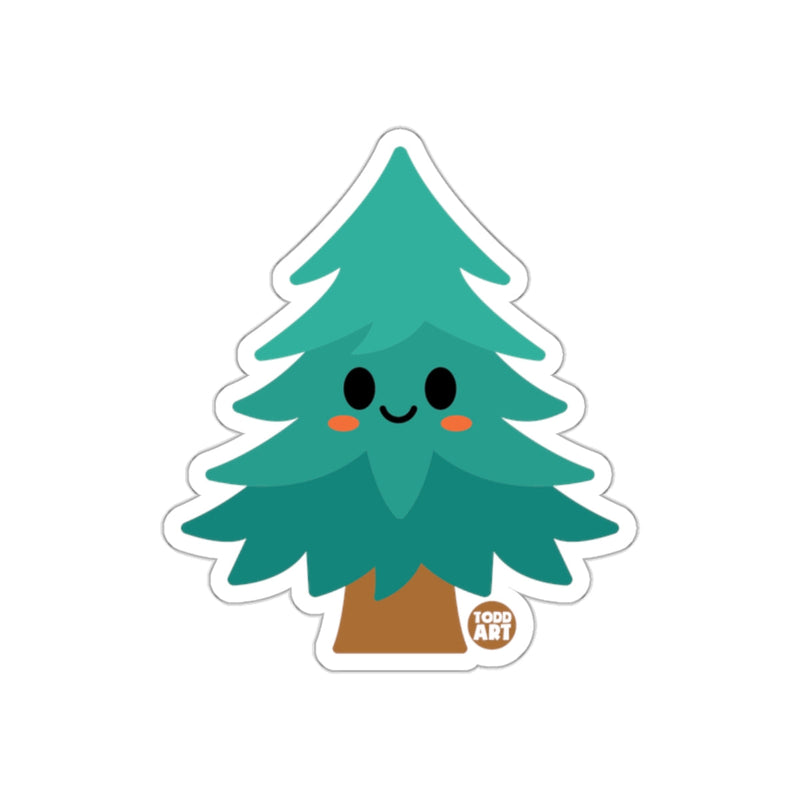 Load image into Gallery viewer, Cute Cartoon Smiling Pine Tree Sticker Art Decal
