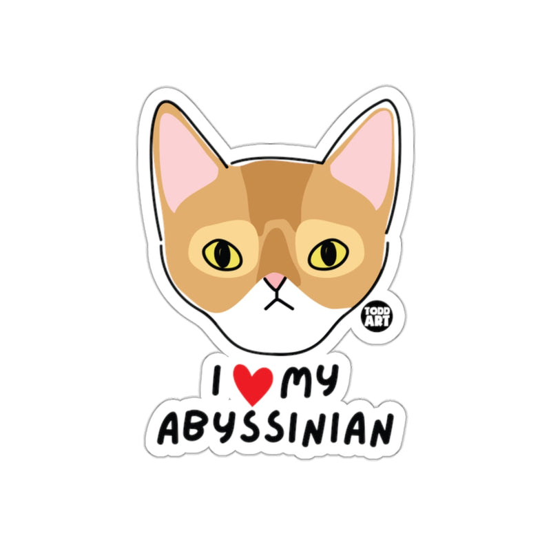 Load image into Gallery viewer, I Love My Abyssinian Cat Sticker Perfect for Cat Lovers
