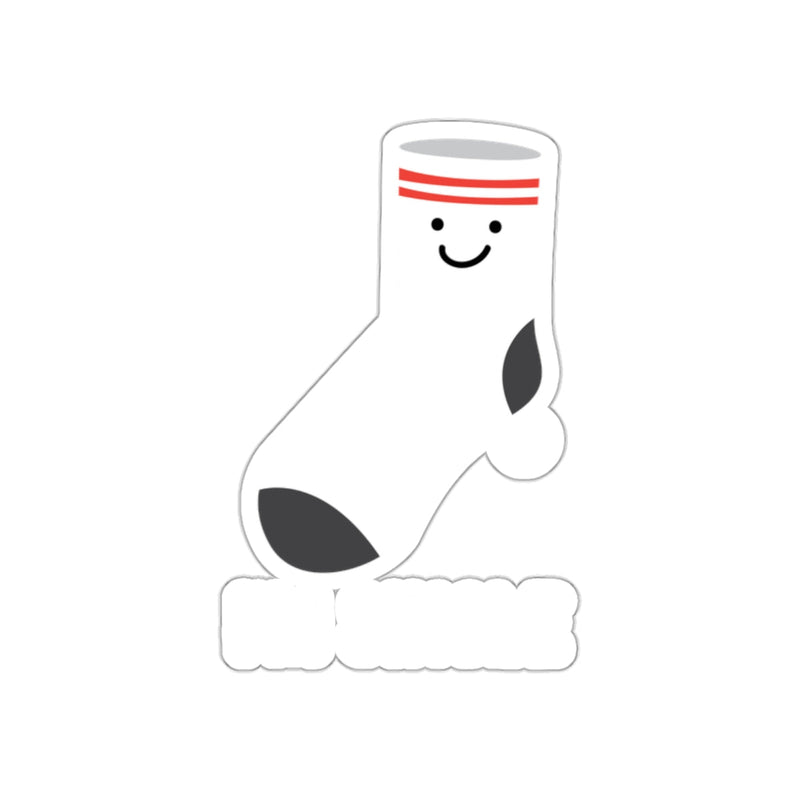 Load image into Gallery viewer, Happy Single Sock with Stripes Sticker Graphic
