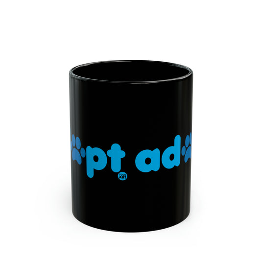 Adopt Paw Print Black Mug, Cute Dog Mug, Dog Owner Mug, Dog Rescue Mug
