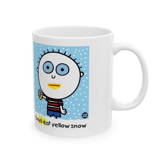 Boys Eat Yellow Snow Mug, Funny Mugs for Him, Sarcastic Mens Mug, Funny Coffee Mug Men