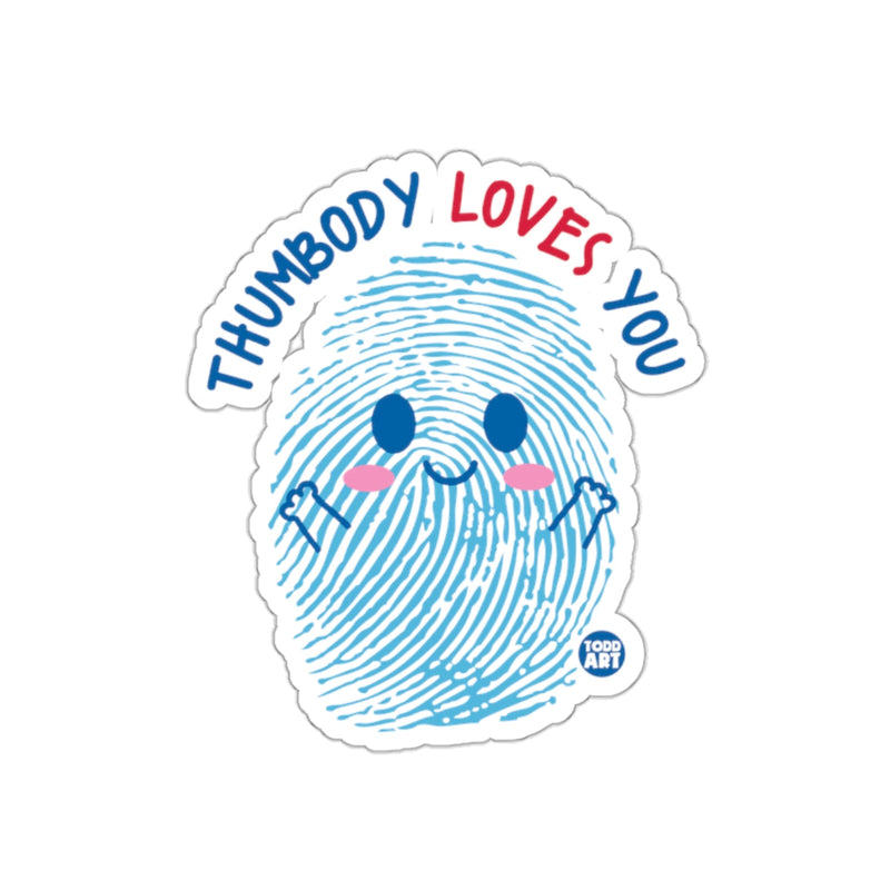 Load image into Gallery viewer, Thumbody Loves You Cute Fingerprint Character Sticker
