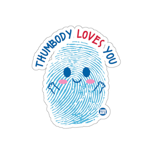 Thumbody Loves You Cute Fingerprint Character Sticker