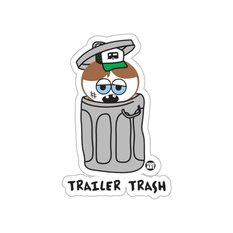 Load image into Gallery viewer, Funny Trailer Trash Cartoon Trash Can Illustration Sticker

