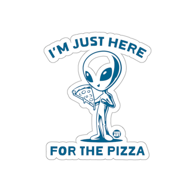 Load image into Gallery viewer, Alien Here For The Pizza Funny Cute Foodie Gift sticker

