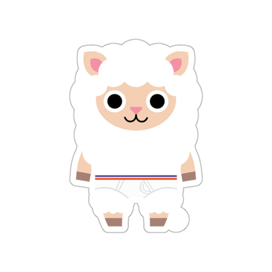 Cute White Llama Cartoon Character Sticker Decal