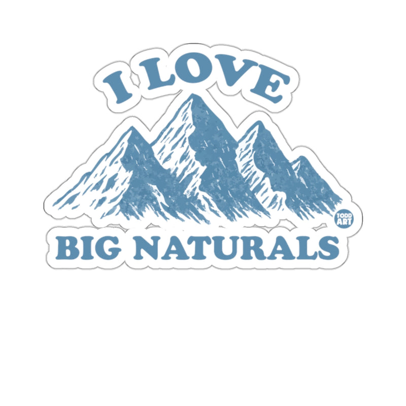 Load image into Gallery viewer, I Love Big Naturals with Mountain Illustration sticker
