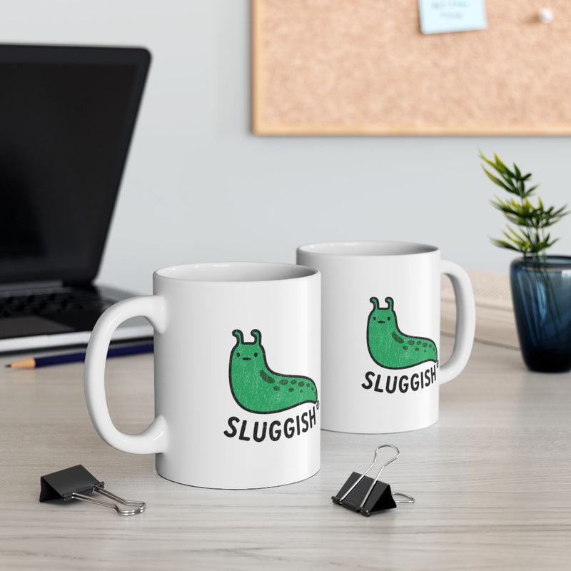 Load image into Gallery viewer, Funny Sluggish Green Slug Design Coffee Mug Product
