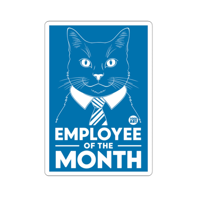 Load image into Gallery viewer, Cat Employee of the Month Blue Design Poster
