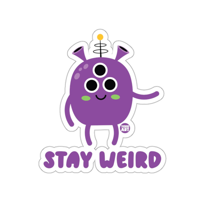 Load image into Gallery viewer, Stay Weird Cute Alien Cartoon Character Sticker
