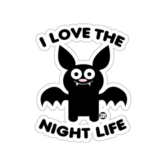 I Love The Night Life Bat Sticker Fun Halloween D√©cor