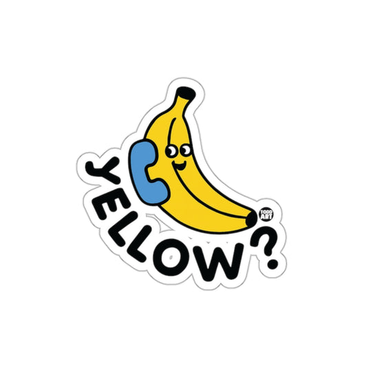 Yellow Banana Phone Cartoon Character Sticker