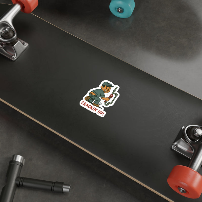 Load image into Gallery viewer, Crackin' Up! Skateboard with Orange and Blue Wheels
