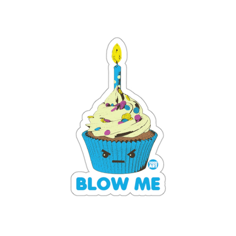Load image into Gallery viewer, Blow Me Cupcake with Candle Illustration Sticker
