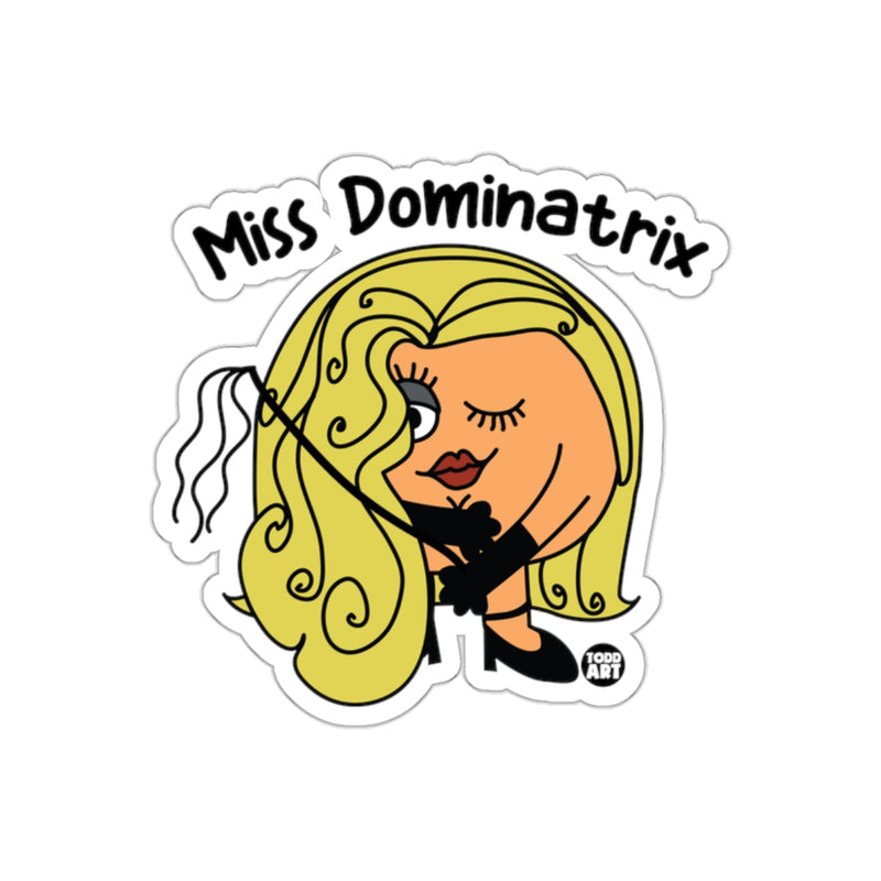 Load image into Gallery viewer, Miss Dominatrix Sticker Fun Whimsical Character Design
