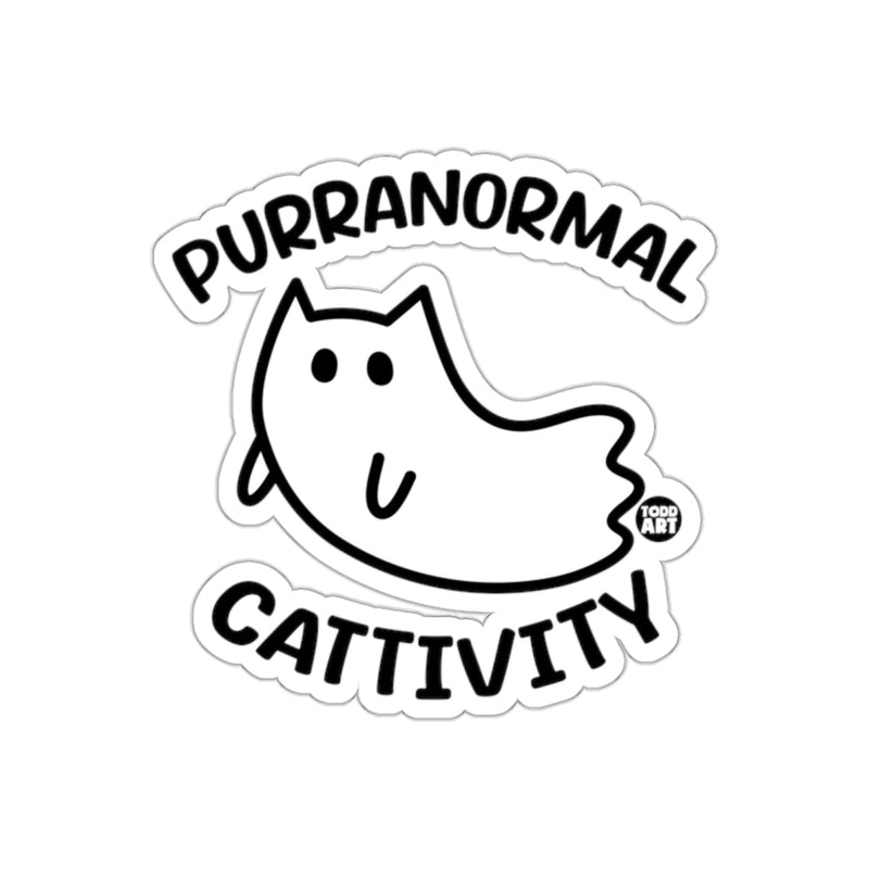 Load image into Gallery viewer, Purranormal Cattivity Ghost Cat Design Sticker Decal
