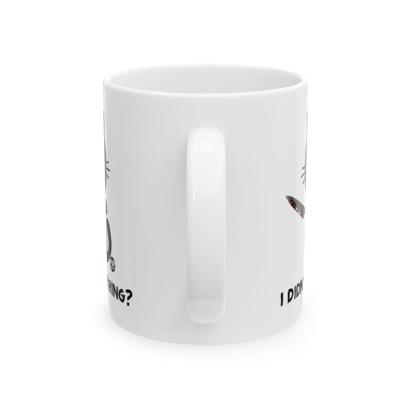 Load image into Gallery viewer, Didn&#39;t See Anything Cat Knife Mug
