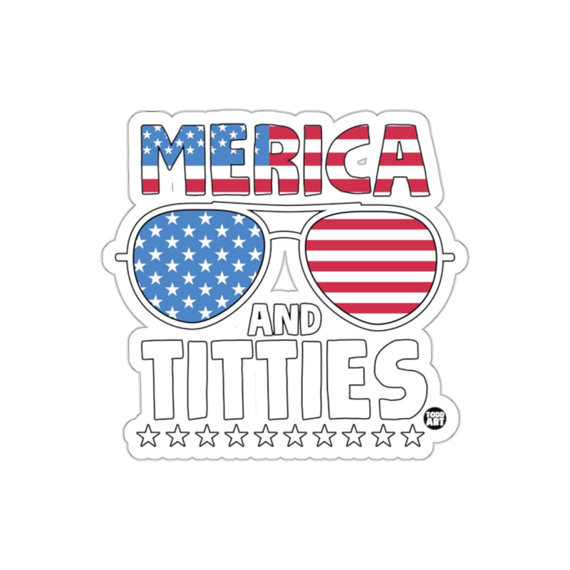 Load image into Gallery viewer, Fun 'Merica And Titties Patriotic Sunglasses Sticker
