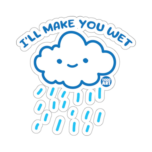 I'll Make You Wet Blue Cloud Cartoon Funny sticker