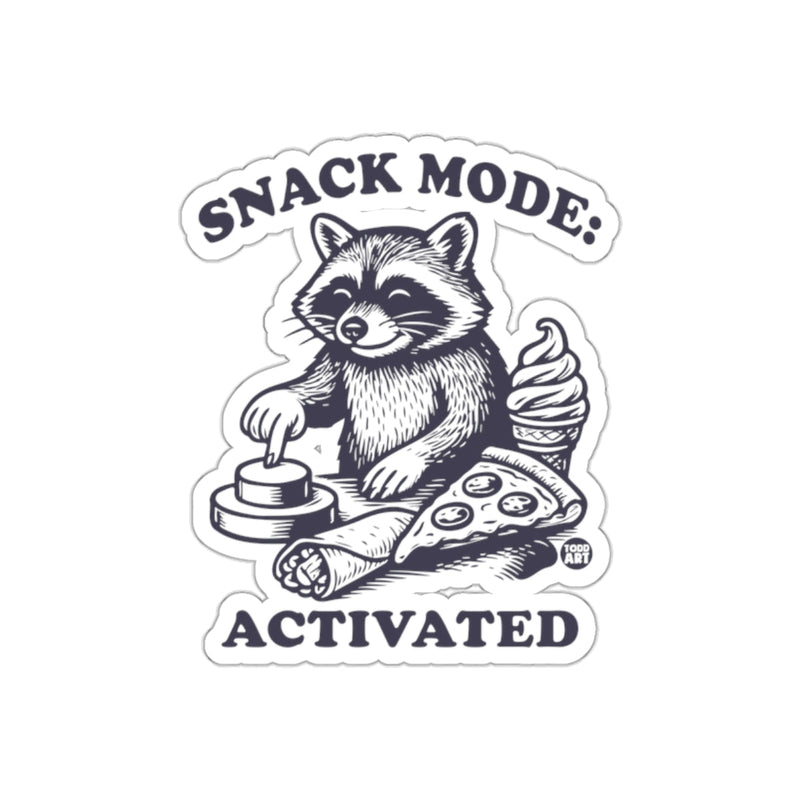 Load image into Gallery viewer, Snack Mode Activated With Raccoon Illustration sticker
