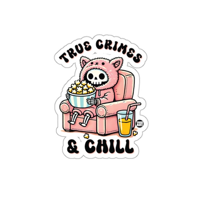 Load image into Gallery viewer, True Crimes and Chill Skeleton sticker Decoration
