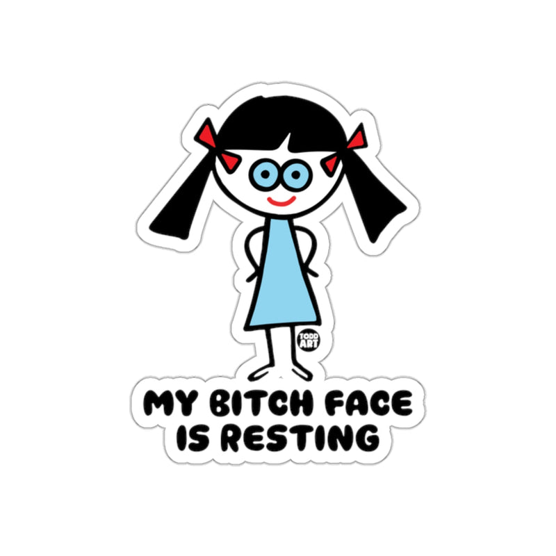 Load image into Gallery viewer, Funny My Bitch Face Is Resting Cartoon Sticker
