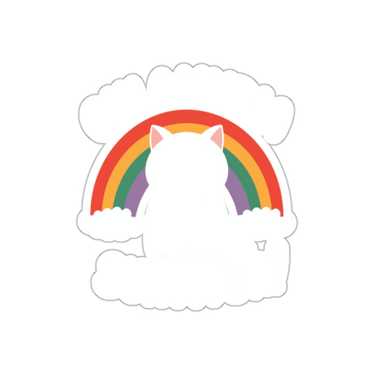 Chlamydia Survivor Cute Cat Rainbow Illustrated sticker