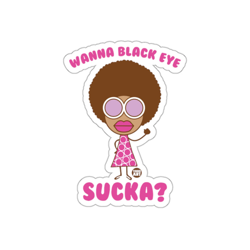 Load image into Gallery viewer, Wanna Black Eye Sucka Cute Art Sticker for Laptops
