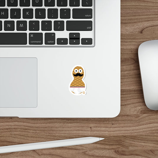 Cartoon Mustache Character Sticker for Laptops and Gadgets