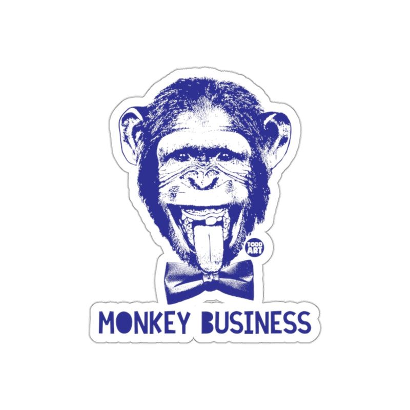 Load image into Gallery viewer, Monkey Business Funny Design with Bow Tie Sticker
